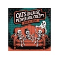 Cats Because People Are Creepy Halloween Illustration Royalty Free Stock Photo