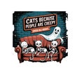 Cats Because People Are Creepy Halloween Illustration Royalty Free Stock Photo