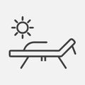 Stylish and Minimalist Outdoor Bench Icon in Elegant Line Art Design Royalty Free Stock Photo