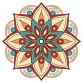 Floral Mandala Vector Decorative Element for Spiritual Themes Royalty Free Stock Photo