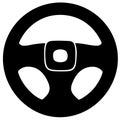Hands in silhouette hold and control the steering wheel icon Royalty Free Stock Photo