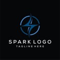 initial letter S spark logo design, circle round graphic vector icon Royalty Free Stock Photo