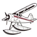 Illustration of a floatplane with a single propeller Royalty Free Stock Photo