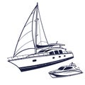 Illustration of two boats Royalty Free Stock Photo
