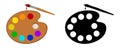 Paint Palette with Brush Vector Icon set Royalty Free Stock Photo