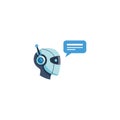 Robot Head with Chat Bubble Icon Royalty Free Stock Photo
