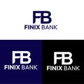 Finix bank logo design with fb monogram Royalty Free Stock Photo
