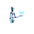 AI Robot with Hologram Royalty Free Stock Photo