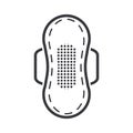 Isolated pictogram icon of pantyliner, feminine hygiene product illustration Royalty Free Stock Photo