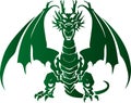 A stylized illustration of a dragon in a striking green hue Royalty Free Stock Photo