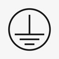 Protective earth ground symbol represents grounding in electrical systems. Royalty Free Stock Photo