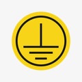Protective earth ground symbol represents grounding in electrical systems. Royalty Free Stock Photo
