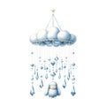 Cute Cloud and Gemstone Baby Mobile Royalty Free Stock Photo
