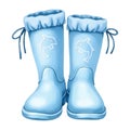 Blue Rain Boots with Dolphin Prints Royalty Free Stock Photo