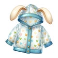 A Cute Bunny Raincoat with Heart Patterns Royalty Free Stock Photo