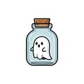 Ghost in a Bottle Cartoon Illustration Royalty Free Stock Photo