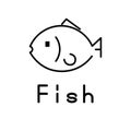 Cute Minimal Line Art fish Icon Royalty Free Stock Photo