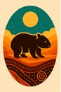Desert Mammal Oval Badge At Sunset Royalty Free Stock Photo