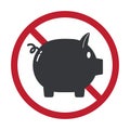 Isolated pictogram of pork meat with prohibition symbol, representing halal food label Royalty Free Stock Photo