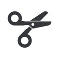 Isolated pictogram of scissors, simple glyph cutting tool symbol Royalty Free Stock Photo