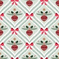 Christmas seamless pattern with Christma balls and bows Royalty Free Stock Photo
