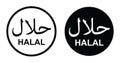 Halal Certification Icons â Arabic English Food Label Symbols for Packaging Royalty Free Stock Photo
