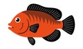 Cute Orange Perch, Cartoon Style Graphic for Kids and Design. Royalty Free Stock Photo