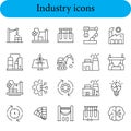 Collection of industry and business icons for design projects. Royalty Free Stock Photo