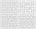 four white puzzles, separate parts Royalty Free Stock Photo