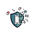 Smartphone Security Breach Icon Royalty Free Stock Photo