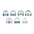 Music and Brain Connection Icons Set Royalty Free Stock Photo