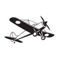 Vintage Biplane Silhouette Royalty Free Stock Photo
