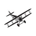 Vintage Biplane Silhouette Royalty Free Stock Photo
