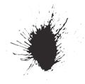 Black Ink Splatter on White Background Royalty Free Stock Photo
