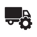 Truck and Gear Icon for Logistics and Vehicle Service Royalty Free Stock Photo