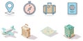Set of travel icons isolated on white Royalty Free Stock Photo