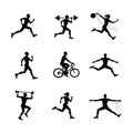 Athletic Energy Icons â Gym, Yoga, and Training Silhouette Set. Royalty Free Stock Photo