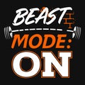 Beast Mode On Gym Motivation Typography Royalty Free Stock Photo