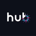 word mark hub logo design, typography text hub graphic vector template Royalty Free Stock Photo