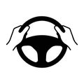 Steering Wheel Silhouette Icon Royalty Free Stock Photo