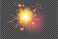 digital illustration featuring a bright yellow and orange explosion effect with radiant spikes Royalty Free Stock Photo