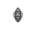 Gnome Head Mascot Logo Illustration Royalty Free Stock Photo