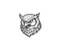 Owl Head Mascot Logo Illustration Royalty Free Stock Photo