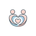 Love Partnership Icon with Heart Symbol Royalty Free Stock Photo