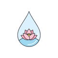 Lotus Flower in Water Drop Illustration Royalty Free Stock Photo