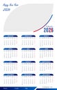 Calendar design for 2026 vector. calendar design template for 2026 vector Royalty Free Stock Photo