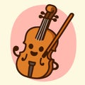Cute Violin Cartoon String Instrument Character For Children Royalty Free Stock Photo