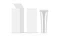 Rectangular Packaging Boxes With Plastic Tube, Front And Side View Royalty Free Stock Photo