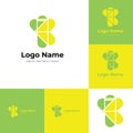 Abstract Green and Yellow Geometric Logo Design Template Royalty Free Stock Photo