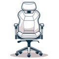 Flat Icon Illustration of a White Gaming Office Chair Royalty Free Stock Photo